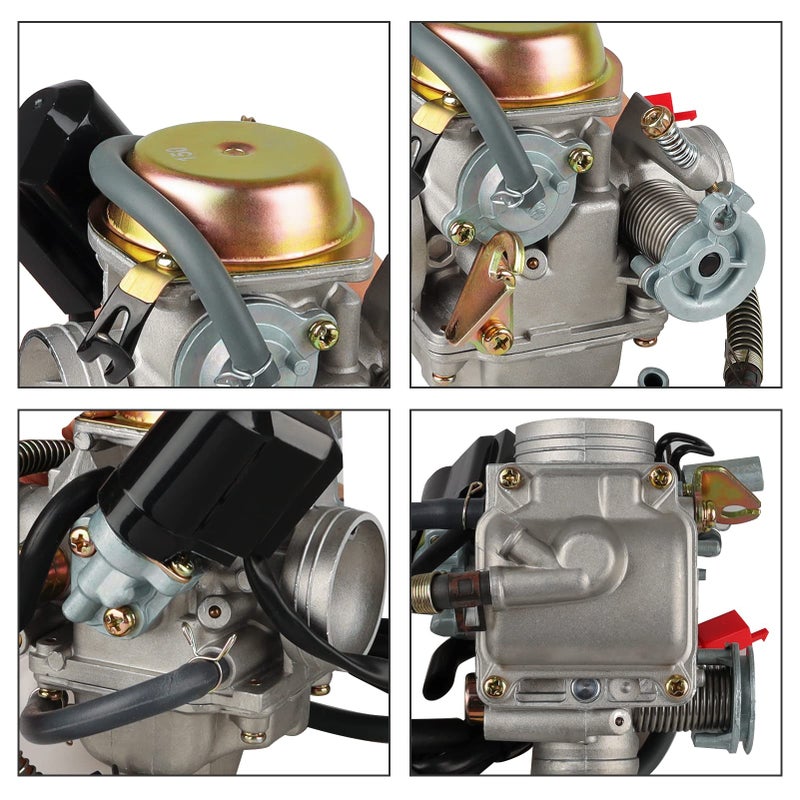 مكربن ​​150cc لمحركات GY6 4 السكتة الدماغية 125cc 150cc 152QMJ 157QMI PD24J 24 مللي متر للدراجات النارية سكوتر ATV Go Kart مع خنق كهربائي - Image 4